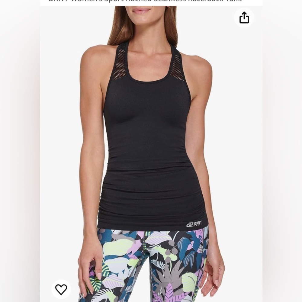 DKNY Women's Sport Ruched Seamless Racerback Tank size L
